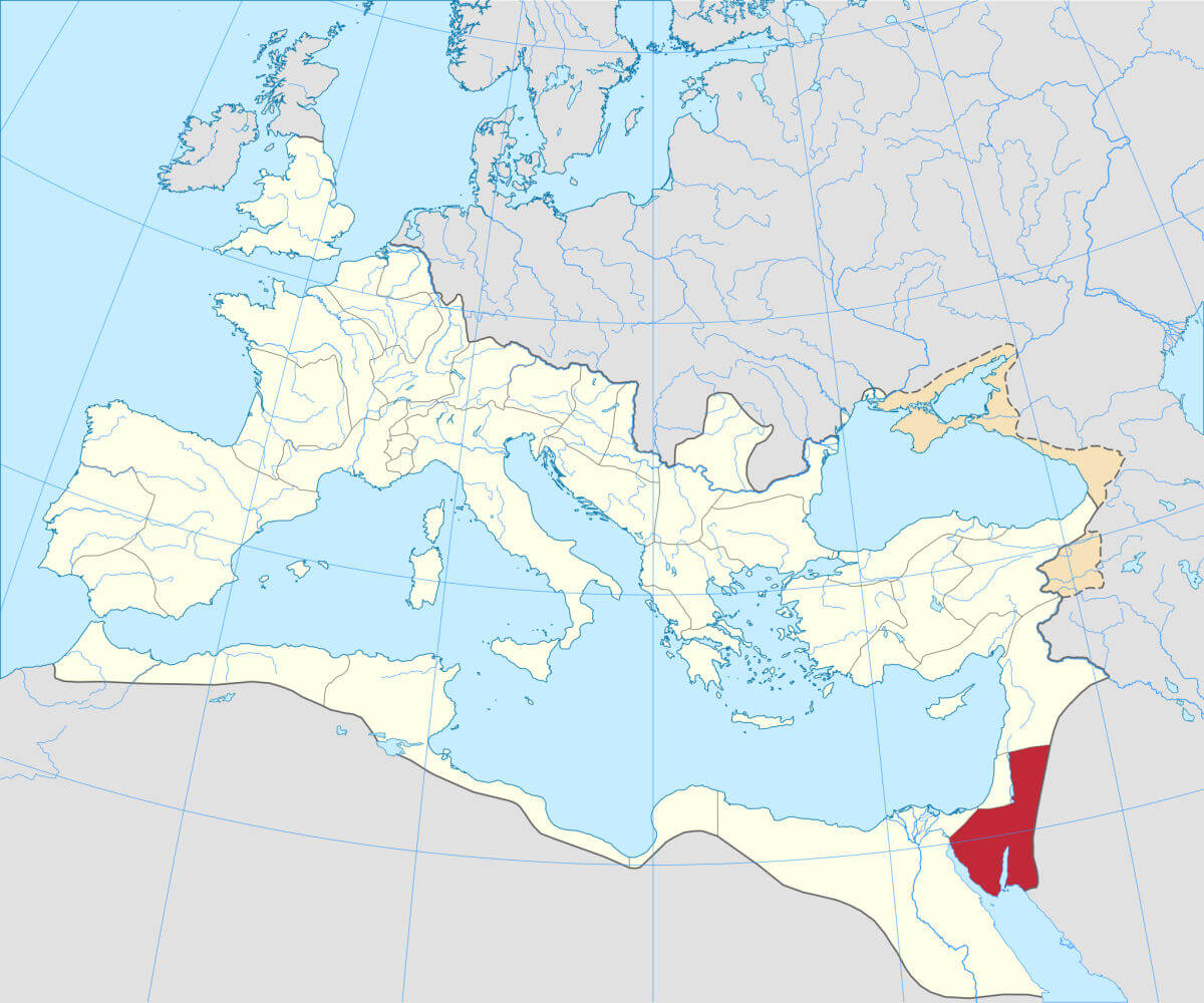 A map showing the Roman province of Arabia Petraea