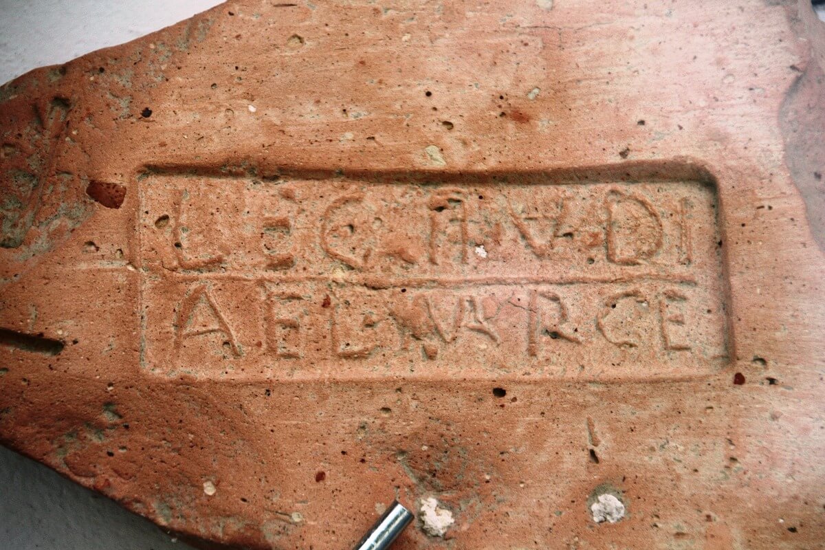 A Roman brick with the inscription Legio II Adiutrix on it