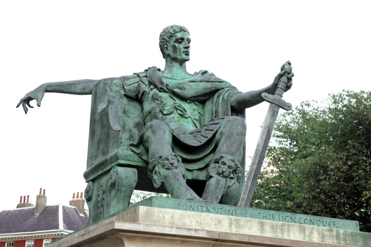 A statue of Constantine I in York, England